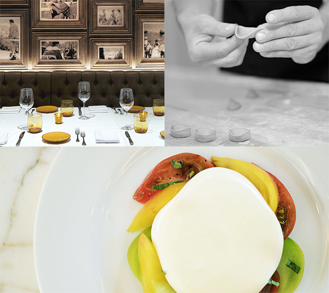 Table settings, Pastry preperation and fruit covered in yoghurt